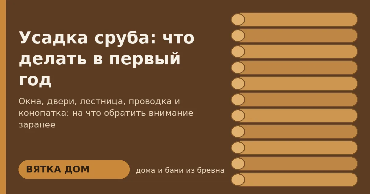 Усадка сруба: что происходит в первый год и что делать