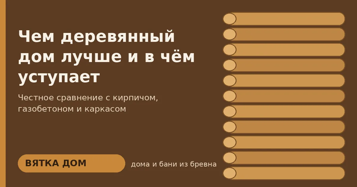 Чем деревянный дом лучше и в чём уступает кирпичному и каркасному
